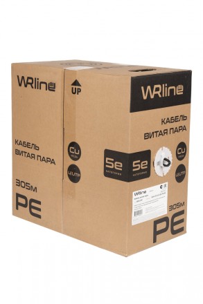 WRline WR-UTP-4P-C5E-PE-BK Кабель витая пара, неэкранированный U/UTP, категория 5e, 4 пары (0,50 мм), одножильный, внешний, PE, черный, 305 м - фото 3