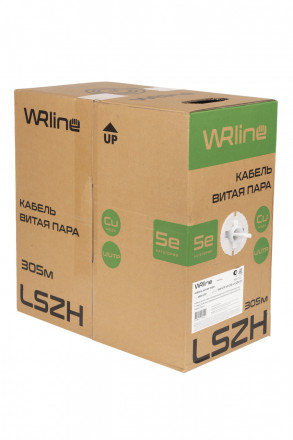 WRline WR-UTP-4P-C5E-L-LSZH-GY Кабель витая пара, неэкранированный U/UTP, категория 5e, 4 пары (0.48 мм), одножильный, внутренний, LSZH, нг(A)-HF, серый, 305 м - фото 4