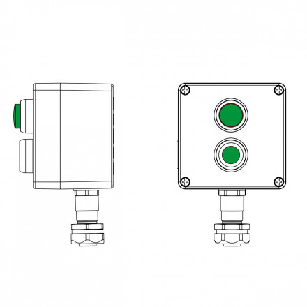 DKC / ДКС 2201.121.22.120Q (Заказная) Взрывозащищенный пост управления из алюминия CPE-A-12-(1xP1G(11)-1xLG(250))-1xKAEPM2MHK-20(C)1Ex d e IIC Т5 Gb / Ex tb IIIC T95°C Db IP66