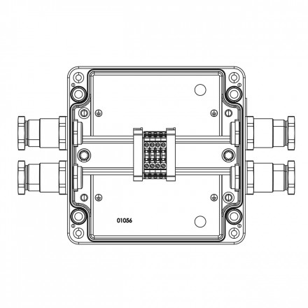 DKC / ДКС 1201.171.22.121O (Заказная) Взрывозащищенная клеммная коробка из алюминия TBE-A-17-(4xCBC.2)-2xKH2MHK(B)-2xKH2MHK(D)1Ex e IIC Т5 Gb / Ex tb IIIC T95°C Db IP66