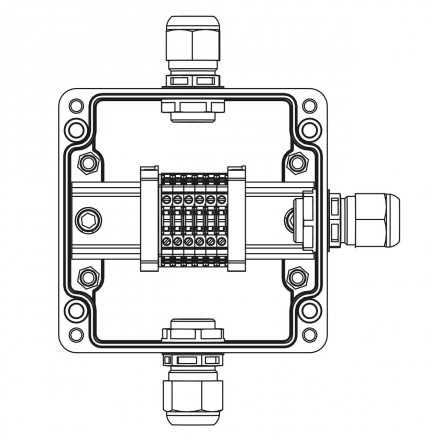 DKC / ДКС 1231.031.22.121V (Заказная) Взрывозащищенная клеммная коробка из полиэстера TBE-P-03-(6xCBC.2)-1xPABMP(A)-1xPABMP(C)-1xPABMP(D)1Ex e IIC Т5 Gb / Ex tb IIIC T95°C Db IP66