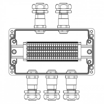 DKC / ДКС 1231.041.22.11D (Заказная) Взрывозащищенная клеммная коробка из полиэстера TBE-P-04-(25xHMM.2)-2xKAEPM2MHK-20(A)-3xKAEPM2MHK-20(C)1Ex e IIC Т5 Gb / Ex tb IIIC T95°C Db IP66/КЗ