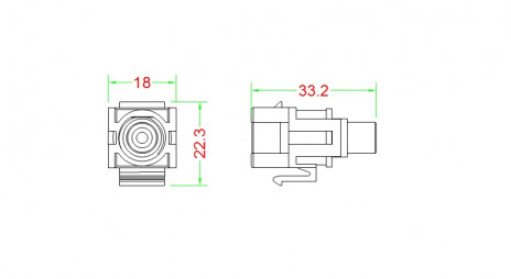 Hyperline KJ1-RCA/RD-D-WH Вставка формата Keystone Jack с проходным адаптером RCA (красный), D type, ROHS, белая - фото 6