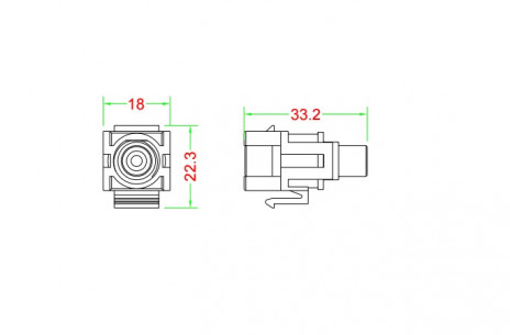 Hyperline KJ1-RCA/BL-D-WH Вставка формата Keystone Jack с проходным адаптером RCA (синий), D type, ROHS, белая - фото 6