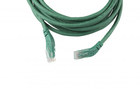 Hyperline PC-APM-UTP-RJ45/R45-RJ45/R45-C6-5M-LSZH-GN Патч-корд U/UTP угловой, правый 45°-правый 45°, Cat.6 (100% Fluke Component Tested), LSZH, 5 м, зеленый - фото 3