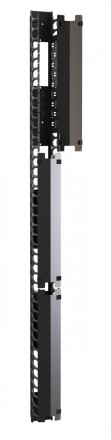 Hyperline CMF-R42U-F106-С19-RAL9005 Вертикальный кабельный организатор для шкафов TSR, с крышкой, для профиля тип U, L, дополнительно 19-дюймовые вертикальные крепления
