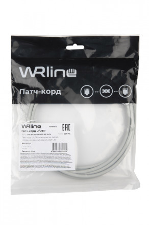 WRline WR-PC-RJ45-UTP-5E-3-GY Патч-корд U/UTP, категория 5е, 2xRJ45, неэкранированный, серый, LSZH, 3м - фото 5