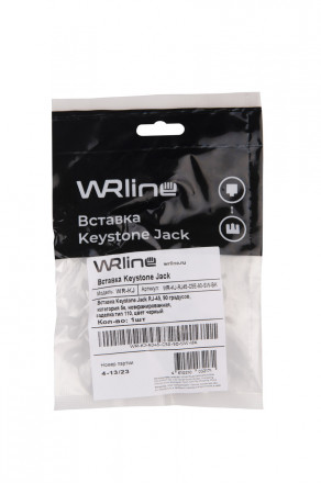 WRline WR-KJ-RJ45-C5E-90-SW-BK Вставка Keystone Jack RJ-45, 90 градусов, категория 5e, неэкранированная, заделка тип 110, цвет черный - фото 4