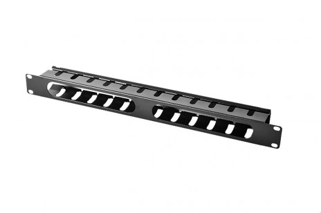 ЦМО ГКЗ-1U-9005 Горизонтальный кабельный органайзер 19" 1U с крышкой, цвет черный