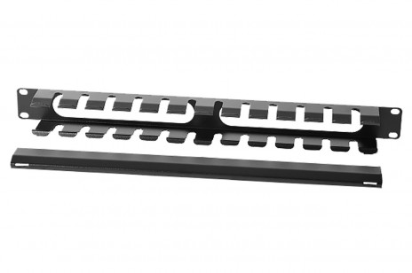 ЦМО ГКЗ-1U-9005 Горизонтальный кабельный органайзер 19" 1U с крышкой, цвет черный - фото 2