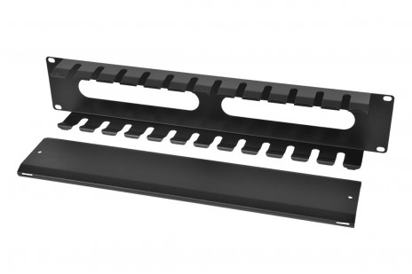 ЦМО ГКЗ-2U-9005 Горизонтальный кабельный органайзер 19" 2U с крышкой, цвет черный - фото 3