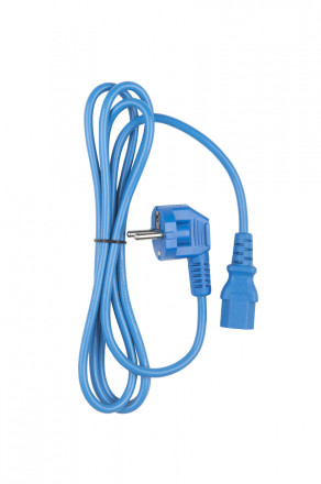 Hyperline PWC-IEC13-SHM-1.8-BL Кабель питания компьютера (Schuko+C13) (3x0.75), 10A, угловая вилка, 1.8м, цвет синий (ПВС-АП-3*0,75-250-S22C13-10-1,8 ГОСТ 28244-96) - фото 4