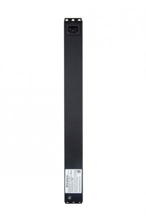 Hyperline SHE19-8IEC-S-IEC Блок розеток для 19" шкафов, горизонтальный, 8 розеток IEC320 C13, выключатель с подсветкой, без кабеля питания, входной разъем IEC320 C14 10A, 250В, 482.6x44.4x44.4мм (ШхГхВ), корпус алюминий, черный - фото 3