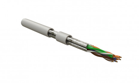 Hyperline UFTP4-C6-P26-IN-LSZH-GY (куски) Кабель витая пара, экранированный U/FTP, без общего экрана, каждая пара в фольге, категория 6, 4 пары 26 AWG, 4х2х0,48 мм, многопроволочные жилы, LSZH, нг(А)-HF, внутренний -40°C – +75°C, серый
