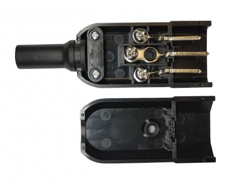 Hyperline CON-IEC320C14 Разъем IEC 60320 C14 220В 10A на кабель (плоские выступающие штыревые контакты в пластиковом обрамлении), прямой - фото 3