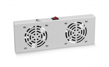 Cabeus TRAY-FAN2 Модуль вентиляторный с 2-я вентиляторами для установки в настенные шкафы серии SH-05F, цвет серый (RAL7035) - фото 3