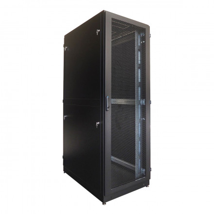 ЦМО ШТК-М-48.8.10-48АА-9005 Шкаф серверный напольный 48U (800x1000) дверь перфорированная, задние двойные перфорированные, цвет черный (обновлённая модификация)