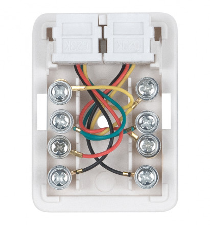 Cabeus WS-6P4C-TEL-2 Розетка телефонная RJ-12(6P4C), двойная, внешняя, белая - фото 3