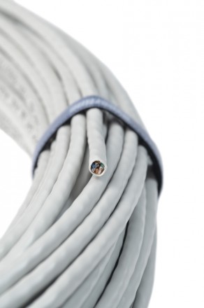 Hyperline UUTP4-C5E-S24-IN-PVC-GY-25 (25 м) Кабель витая пара, неэкранированный U/UTP, категория 5e, 4 пары 24 AWG, 4х2х0,51 мм, однопроволочные жилы, PVC, нг(А)-LS, внутренний -20°C – +75°C, серый, системная гарантия 25 лет - фото 3