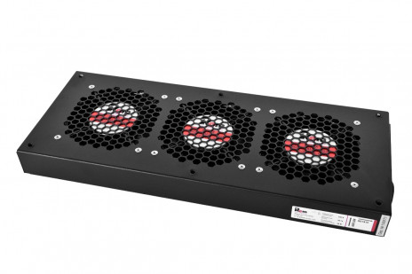 REM R-FAN-3J-9005 Модуль вентиляторный, 3 вентилятора, колодка, цвет черный