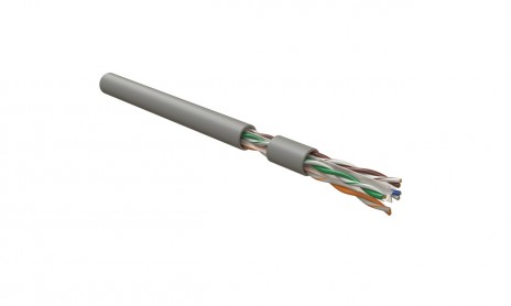 Hyperline UUTP4-C6-S23-IN-LSZH-GY-305 (305 м) (УЦЕНКА, ПОВРЕЖДЕНА УПАКОВКА) Кабель витая пара, неэкранированный U/UTP, категория 6, 4 пары 23 AWG, 4х2х0,55 мм, однопров.жилы, с разделителем, LSZH, нг(А)-HF, внутр.-40°C – +75°C, серый, сист.гарантия 25 лет