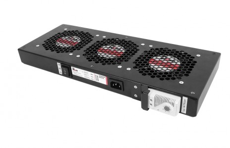 REM R-FAN-3T-9005 Модуль вентиляторный, 3 вентилятора с терморегулятором, чёрный