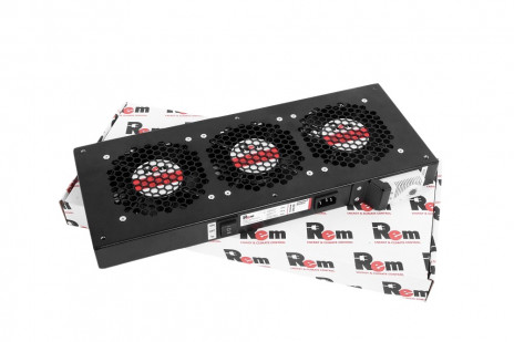 REM R-FAN-3T-9005 Модуль вентиляторный, 3 вентилятора с терморегулятором, чёрный - фото 4