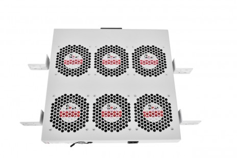 REM R-FAN-6K-1U Модуль вентиляторный 19" 1U, 6 вентиляторов, регул. глубина 390-750 мм с контроллером, серый - фото 2