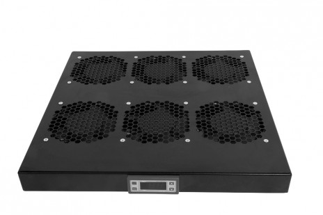 REM R-FAN-6K-1U-9005 Модуль вентиляторный 19" 1U, 6 вентиляторов, регул. глубина 390-750 мм с контроллером, черный