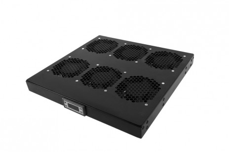 REM R-FAN-6K-1U-9005 Модуль вентиляторный 19" 1U, 6 вентиляторов, регул. глубина 390-750 мм с контроллером, черный - фото 2