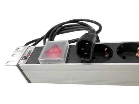 REM R-10-4S-6C13-V-440-1.8 Блок розеток Rem-10 с выкл., 4 Sсhuko, 6 IEC 60320 C13, 10 A, алюм., 19", шнур 1,8 м. IEC 60320 C14, черный - фото 2