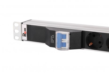 REM R-32-20C13-10C19-A-I-1420-K Вертикальный блок розеток Rem-32 без шнура с авт., инд., 20 IEC 60320 C13, 10 IEC 60320 C19, 32 А, алюм., 33-38U, колодка, черный - фото 2