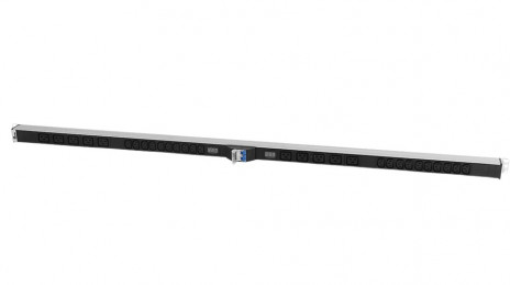 REM R-32-2x(10C13-5C19-A-Am)-1420-K Вертикальный блок розеток Rem-32 на 2 контура по 10 IEC 60320 C13, 5 IEC 60320 C19 с авт., и амп., 2 х 16 А, алюм., 33-38U, колодка, черный