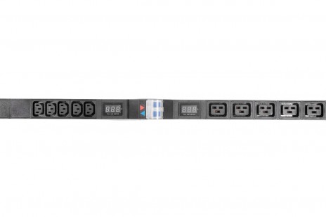 REM R-32-2x(10C13-5C19-A-Am)-1420-K Вертикальный блок розеток Rem-32 на 2 контура по 10 IEC 60320 C13, 5 IEC 60320 C19 с авт., и амп., 2 х 16 А, алюм., 33-38U, колодка, черный - фото 3
