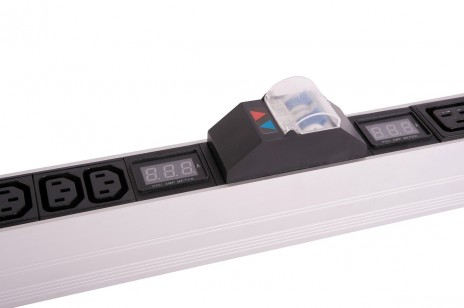 REM R-32-2x(10C13-5C19-A-Am)-1420-K Вертикальный блок розеток Rem-32 на 2 контура по 10 IEC 60320 C13, 5 IEC 60320 C19 с авт., и амп., 2 х 16 А, алюм., 33-38U, колодка, черный - фото 5