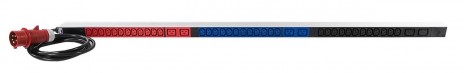 REM R-3x16-36C13-6C19-I-1420-3-3PN Верт блок розеток Rem-3x16, 3 фазы 16A, инд, 36 C13, 6 C19, 1420 мм, вх IEC 309, шнур 3 м, серый
