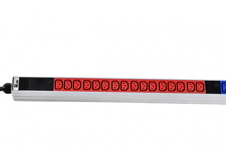 REM R-3x16-48C13-I-1420-3-3PN Верт блок розеток Rem-3x16, 3 фазы 16A, инд, 48 C13, 1420 мм, вх IEC 309, шнур 3 м, серый