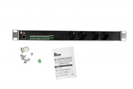 REM R-MC1-32-2x2S-440-K Блок силовых розеток, Shuko х 4, вход колодка, 45х484х60 мм (ВхШхГ), 32А, без шнура, алюминий, с мониторингом - фото 4