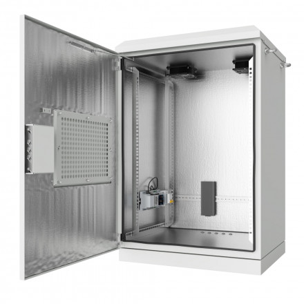 КОЛМЭН SRT03-6060.18-GY Шкаф климатический напольный 19'', IP54, с обогревом и вентиляцией, 18U, 600x600x1032 (ШxГxВ), серый (RAL 7035) - фото 2