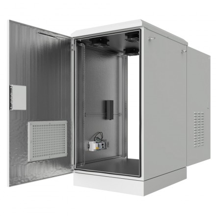 КОЛМЭН SRT03-6080.22.2-GY Шкаф климатический напольный 19'', IP54, с обогревом и вентиляцией, две двери, 22U, 600x856x1205 (ШxГxВ), серый (RAL 7035) - фото 2