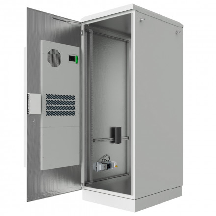 КОЛМЭН SRT03-6080.42-GY-2500K1 Шкаф климатический напольный 19'', IP54, с обогревом и кондиционером, 42U, 600x830x2100 (ШxГxВ), серый (RAL 7035) - фото 2