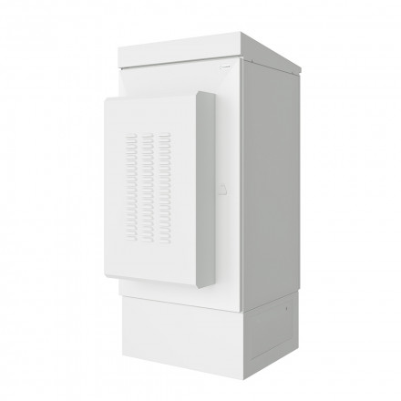 КОЛМЭН SRT03-7090.18.2-GY-800K1 Шкаф климатический напольный 19'', IP54, с обогревом и кондиционером, две двери, 18U, 700x952x1284, серый (RAL 7035)
