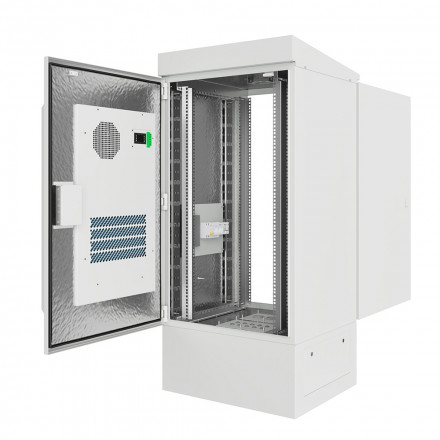 КОЛМЭН SRT03-7090.18.2-GY-800K1 Шкаф климатический напольный 19'', IP54, с обогревом и кондиционером, две двери, 18U, 700x952x1284, серый (RAL 7035) - фото 2