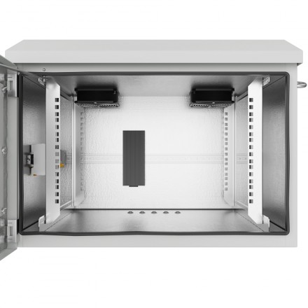 КОЛМЭН SRT01-6035.12-GY Шкаф климатический настенный 19'', IP54, с обогревом и вентиляцией, 12U, 600x350x663 (ШxГxВ), серый (RAL 7035) - фото 2
