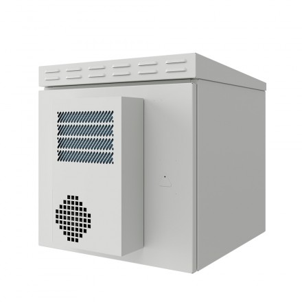 КОЛМЭН SRT01-6062.09-GY-400K3 Шкаф климатический настенный 19'', IP54, с обогревом и кондиционером, 9U, 600x620x620 (ШxГxВ), серый (RAL 7035), с монтажной панелью