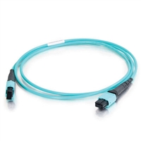 Hyperline FHD-MC3-503-MPOF12/PS-MPOF12/PS-A-30M-LSZH-AQ Патч-корд волоконно-оптический MPO (мама) - MPO (мама), тип A, 12 волокон, 50/125 (OM3), 40/100G, LSZH, 30 м