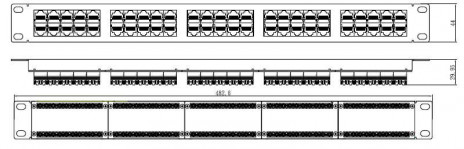 Hyperline PP-19-50T-8P8C-C2-110D Патч-панель 19", 1U, 50 портов RJ-45, Dual IDC (телеф. раскладка, 2 пары на порт 3,6,4,5) - фото 2