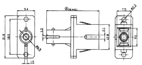 Hyperline ST-SC-SM Проходной адаптер ST-SC, SM (для одномодового кабеля), корпус пластмассовый, (синий) - фото 2