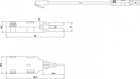 Hyperline KR-CABLE-6P2C Шнур тестовый 2-х контактный, 6P2C - фото 2