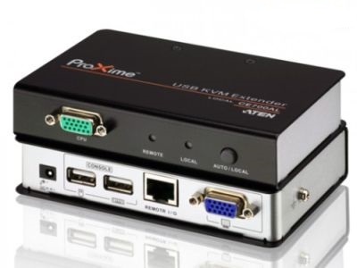 ATEN CE700A Удлинитель, SVGA+KBD+MOUSE USB, 150 метр., HD-DB15+USB A-тип, Female, c KVM-шнуром, Б.П. 220> 9V, (100MHz;макс.разрешение 1280х1024;DDC2B)